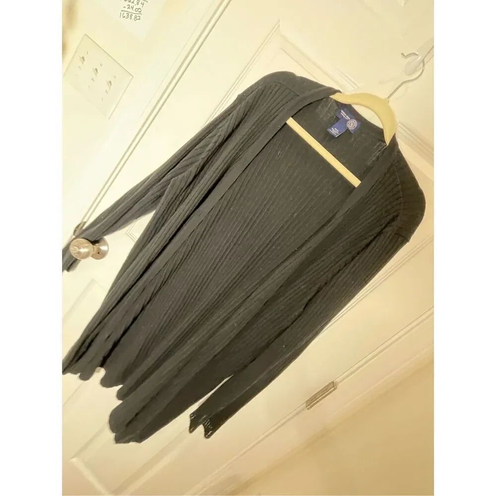 Venezia Jeans long black women’s ribbed cardigan 18/20